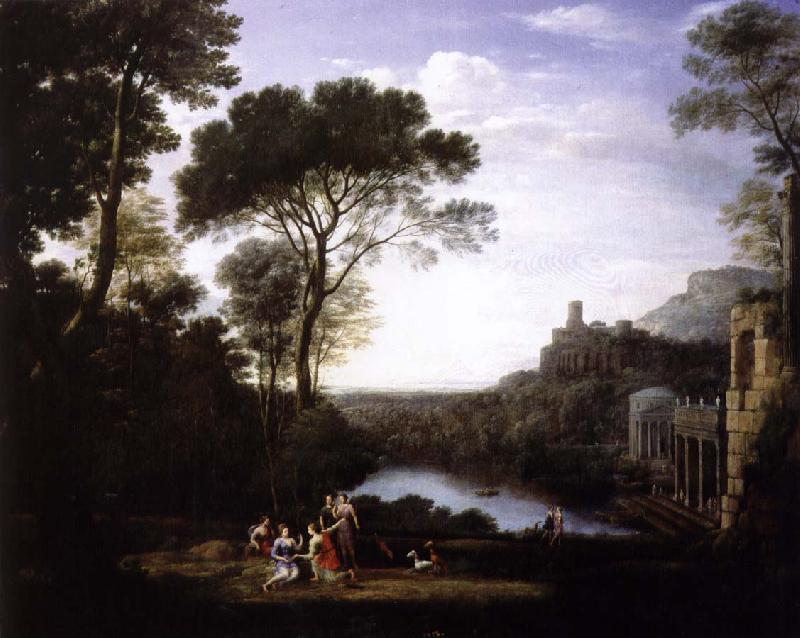 Claude Lorrain lenbskap med nymfen egeria